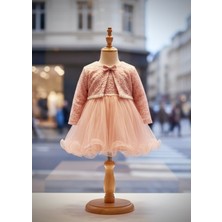 Kız Bebek Dantel Detaylı Bolerolu Elbise Takım