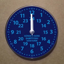 Bsb Lacivert Mavi Taraftar Temalı Magnet Saat Buzdolabı Süsü Duvar Saati 10,5cm MS4006