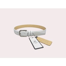 İstanbul Belt Hakiki Klasik Deri Kadın Kemer – 3 cm – Gümüş Ton Tokalı – Dayanıklı, Şık & Gerçek Deriden Kemer