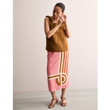 Marks & Spencer Saf Keten Kare Yaka Bluz