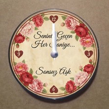 Bsb Sevgili Aşk Temalı Magnet Saat Buzdolabı Süsü Duvar Saati 10,5cm MS6002