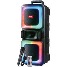 Xo RGB Işıklı Mikrofonlu Karaoke Seti ve Bluetooth V5.0 Güçlü Hoparlör - Uzaktan Kumandalı