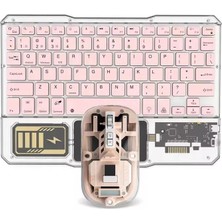 Bosile Rgb Işıklı Şeffaf Tasarım Bluetooth Klavye - Touchpad'li, Türkçe Q Düzen ve Çoklu Cihaz Destekli (Type-C Şarjlı)