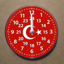 Bsb Kırmızı Beyaz Bayrak Temalı Magnet Saat Buzdolabı Süsü Duvar Saati 10,5cm MS4011