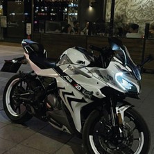 Kaplama Merkezi Cfmoto 250SR Bmw Hp4 Model Parcalı Motosıklet Kaplama Stıcker Etıket Modelı Siyah Beyaz Gri Renk