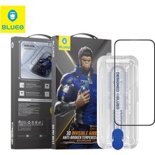 Blueo iPhone 15 Pro Uyumlu Kolay Kurulum Aparatlı Darbe Emici Tam Koruyan Cam Ekran Koruyucu