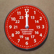 Bsb Kırmızı Beyaz Taraftar Temalı Magnet Saat Buzdolabı Süsü Duvar Saati 10,5cm MS4005