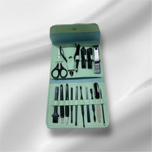 Normadia Profesyonel 16 Parça Çelik Paslanmaz Manikür ve Pedikür Seti, Yeşil