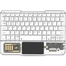 Bosile Rgb Işıklı Şeffaf Tasarım Bluetooth Klavye - Touchpad'li, Türkçe Q Düzen ve Çoklu Cihaz Destekli (Type-C Şarjlı)