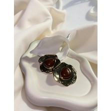 Ezgiarslanatalier Çelik Kahverengi Vintage Küpe