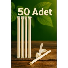 Ekolojik Ambalaj Doğa Dostu Organik Mısır Nişastası Pipet 24CM 7,5mm 50 Adet