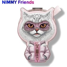 Nimmy MagSafe Uyumlu | Değiştirilebilir Manyetik 3D Nakışlı ve Fermuarlı Kedi Telefon Standı 2.0