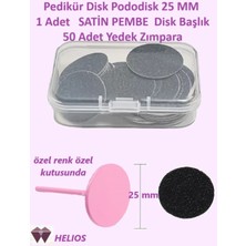 Normadia Pembe Pedikür Disk 25MM, Özel Kutulu, Ponza Disk, 1 Adet, 50'li Zımpara