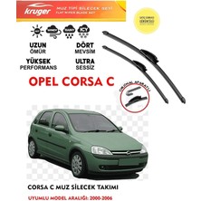 Kruger Corsa C Sileceği Silgeç Silgi Takımı 2005 Model Araç Için (Aparatsız) Direk Montaj