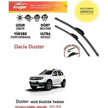 Kruger Dacia Duster 2016 Model Sileceği Silgeç Silgi Takımı Araç Için (Aparatsız) Direk Montaj