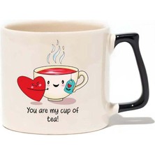 Baskıgo You Are My Cup Of Tea 14 Şubat Sevgililer Günü Lüks Kupa - Hediye Seramik Kupa