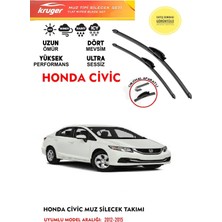 Kruger Honda Civic Sileceği Silgeç Silgi (2012-2015) Arası Araç Için (Aparatsız) Direk Montaj