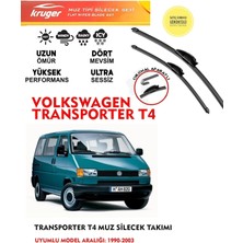 Kruger Volkswagen Transporter T4 Sileceği Silgeç Silgi Takımı 1992 Model Araç Için (Aparatsız) Direk Montaj