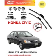 Kruger Civic Cam Muz Sileceği Takımı 2004 Model Araç Için . (Aparatsız) Direk Montaj