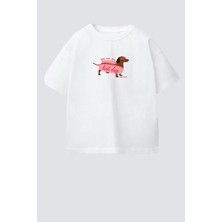 Monila Kız Çocuk Pamuklu Bisiklet Yaka Baskılı T-Shirt