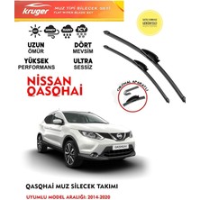 Kruger Nissan Qashqai Muz Muz Sileceği Takımı 2016 Model Araç Için (Aparatsız) Direk Montaj
