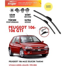 Kruger Peugeot 106 Vs 106 Gti Muz Sileceği . 2001 Model Araç Için (Aparatsız) Direk Montaj