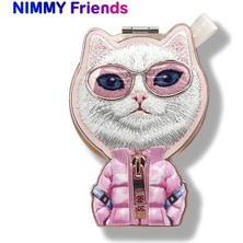 Nimmy MagSafe Uyumlu | Değiştirilebilir Manyetik 3D Nakışlı ve Fermuarlı Kedi Telefon Standı 2.0
