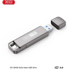 Xo 1 Tb USB 3.2 ve Type-C Çift Girişli 450MB/S Yazma Hızı Darbeye Dayanıklı Metal SSD Flash Bellek