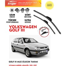 Kruger Golf 3 Cam Silgeç Takımı 1996 Model (Aparatsız) Direk Montaj