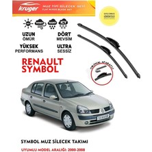 Kruger Clio Symbol Sileceği Silgeç Silgi Takımı 2003 Model Araç Için (Aparatsız) Direk Montaj
