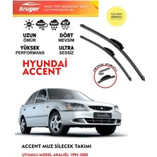Kruger Accent Sileceği Silgeç Silgi Takımı 2002 Model Araç Için (Aparatsız) Direk Montaj