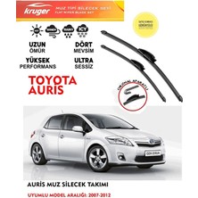 Kruger Toyota Auris Ön Muz Sileceği Takımı 2011 Model Araç Için (Aparatsız) Direk Montaj