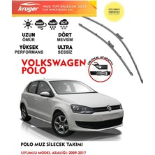 Kruger Volswagen Polo Uyumlu Sileceği Silgeç Silgi Takımı 12 10 14 16 Motor Araç Için (Aparatsız) Direk Montaj (2009-2017)