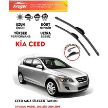 Kruger Kia Ceed Ön Cam Muz Sileceği Seti 1.6 Motor Araç Için (Aparatsız) Direk Montaj 2006-2009 Arası