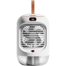 Xo 3600mAh Şarjlı Masaüstü Hava Nemlendirici ve Soğutucu Vantilatör Dijital Göstergeli