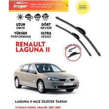 Kruger Laguna 2 Sileceği Silgeç Silgi Takımı 16 Araç Için (Aparatsız) Direk Montaj (2001-2007)
