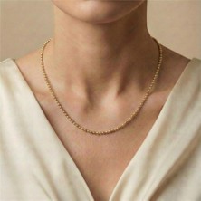 Dorika Toplu Zincir Kolye - 14K Altın Rengi Kaplama, 45 cm