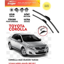 Kruger Toyota Corolla Muz Sileceği 2008 Model Araç Için (Aparatsız) Direk Montaj