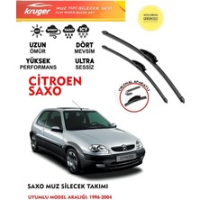 Kruger Citroen Saxo Ön Muz Sileceği Takımı 1996 Model Araç Için  (Aparatsız) Direk Montaj