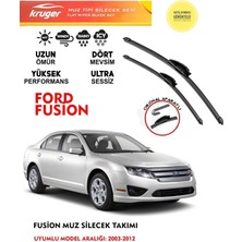 Kruger Ford Fusion Sileceği Silgeç Silgi Takımı 2008 Model Araç Için (Aparatsız) Direk Montaj