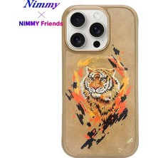 Nimmy iPhone 16 Pro Max Uyumlu | 3D Suni Deri Üstüne Gerçek Nakış İşlemeli Kaplan Desenli Kılıf 2.0
