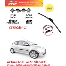 Kruger Citroen C1 2005 Model Muz Sileceği Araç Için (Aparatsız) Direk Montaj .