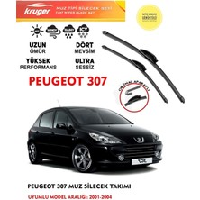 Kruger Peugeot 307 Muz Sileceği Takımı 2004 Model Araç Için (Aparatsız) Direk Montaj
