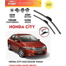 Kruger Honda City Cam Silgeç Takımı 2008 Model (Aparatsız) Direk Montaj