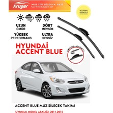 Kruger Hyundai Accent Blue Cam Silgeç Takımı 2017 Model (Aparatsız) Direk Montaj