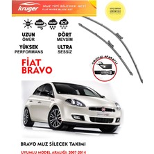 Kruger Fiat Bravo Muz Sileceği Seti 2010 Model Araç Için (Aparatsız) Direk Montaj