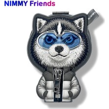 Nimmy MagSafe Uyumlu | Değiştirilebilir Manyetik 3D Nakışlı ve Fermuarlı Kurtlu Telefon Standı 2.0