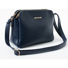 ÖZER-1437 Sanmorris Ayarlanabilir Çapraz Askılı 3 Bölmeli Suni Deri Kadın Omuz Çantası