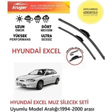 Kruger Hyundai Excel Sileceği Silgeç Silgi Takımı 15 Gls Araç Için (Aparatsız) Direk Montaj (1994 - 2000) Uyumlu