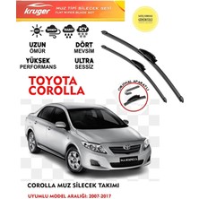 Kruger Toyota Corolla Muz Sileceği Seti 2012 Model Araç Için (Aparatsız) Direk Montaj